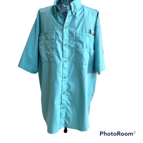 Columbia Short Sleeve Button Down Collared Omni Shield Shirt Size M - Picture 2 of 9